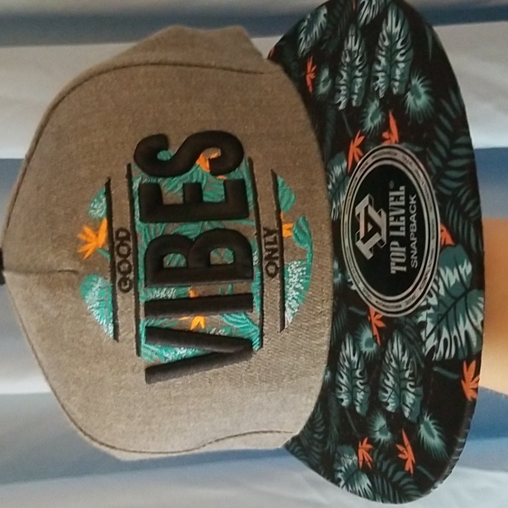 Top Level Good Vibes Only Tropical Snapback